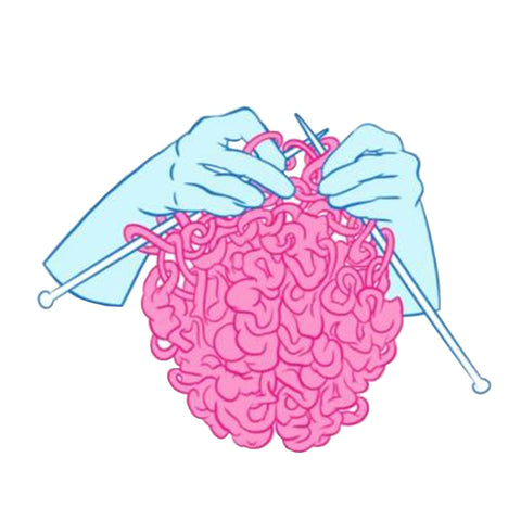 Brain Knitting Pin